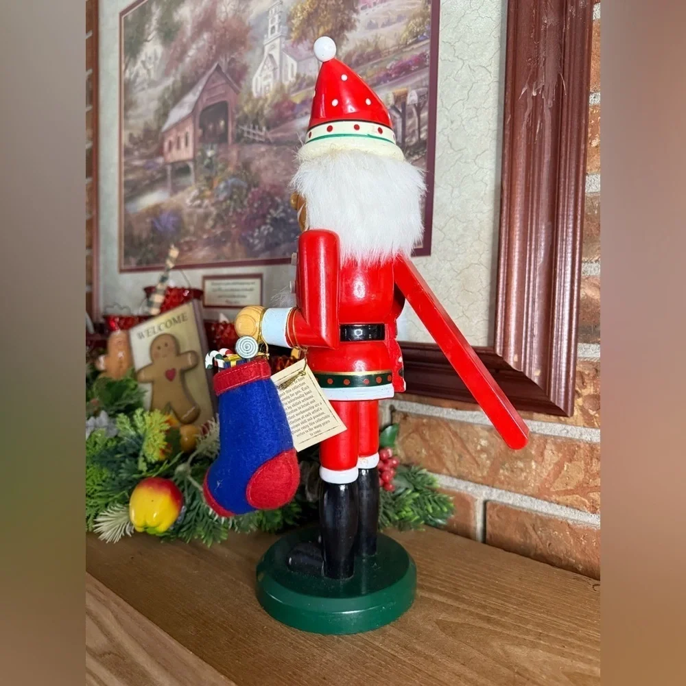 2004 Solid Wood Festive Red Christmas Nutcracker with Santa Hat Limited Edition
